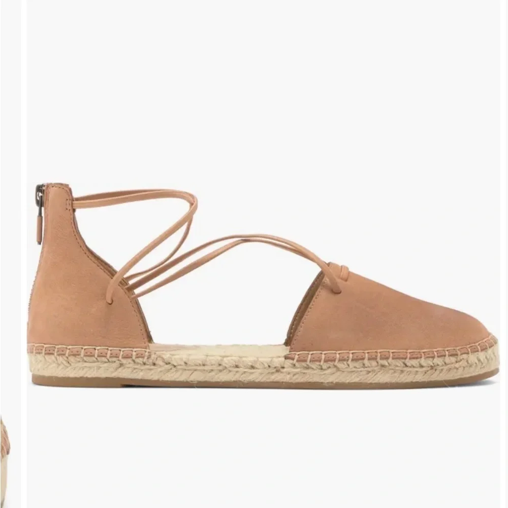 Eileen Fisher Lace Up Espadrilles Sandals Boho Casual Summer Vacation Tan 7.5